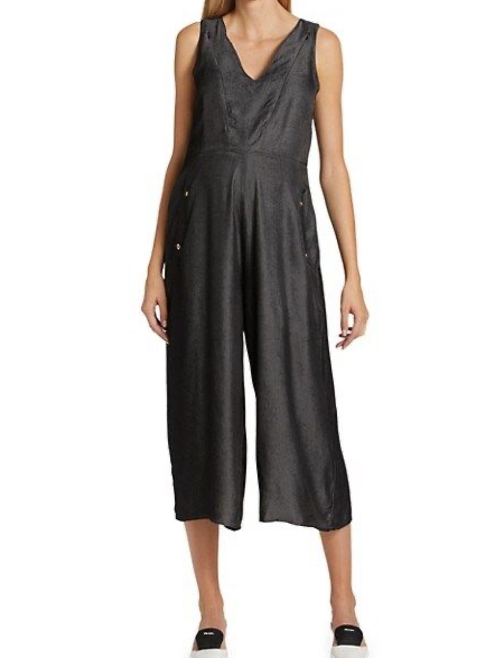 New Loyal Hana Gray Black Wide-Leg Maternity Breastfeeding Jumpsuit Size Small